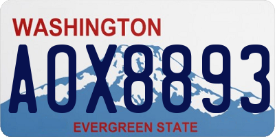 WA license plate AOX8893