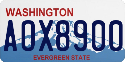 WA license plate AOX8900