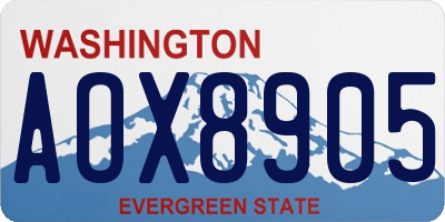 WA license plate AOX8905