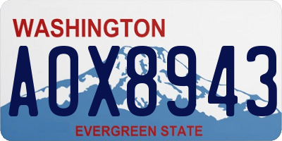 WA license plate AOX8943