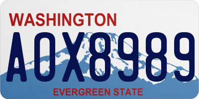 WA license plate AOX8989
