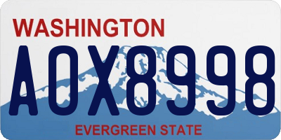 WA license plate AOX8998