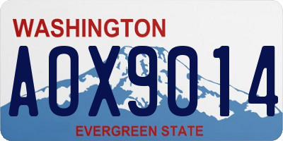 WA license plate AOX9014