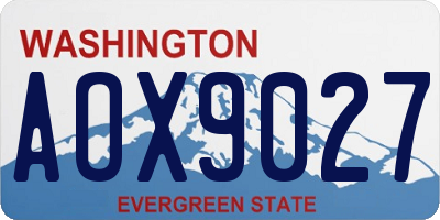 WA license plate AOX9027