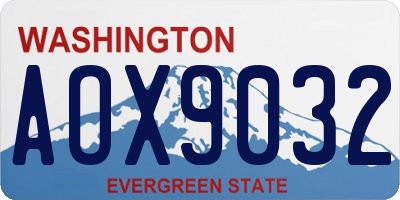 WA license plate AOX9032