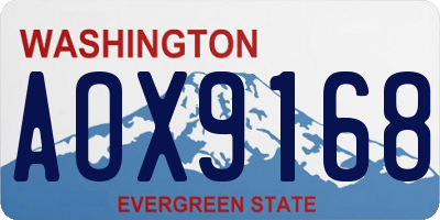 WA license plate AOX9168