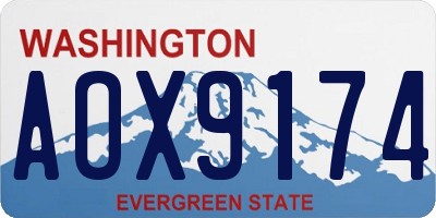 WA license plate AOX9174