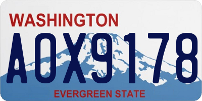 WA license plate AOX9178