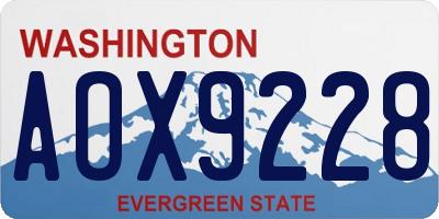 WA license plate AOX9228