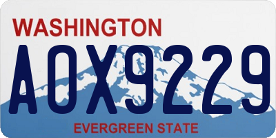 WA license plate AOX9229