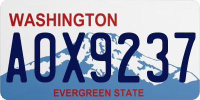 WA license plate AOX9237
