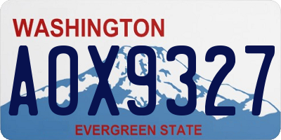 WA license plate AOX9327