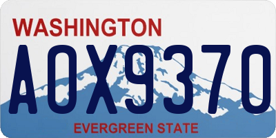 WA license plate AOX9370