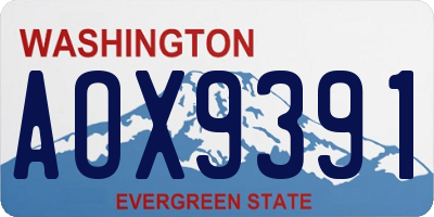 WA license plate AOX9391