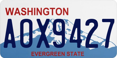 WA license plate AOX9427