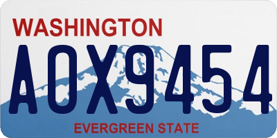 WA license plate AOX9454