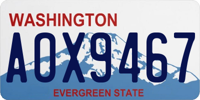 WA license plate AOX9467