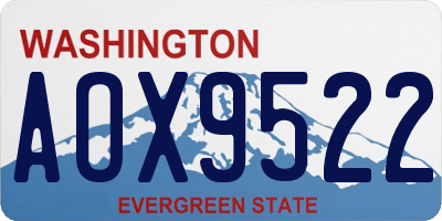 WA license plate AOX9522