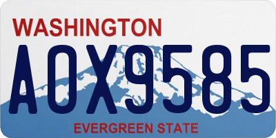 WA license plate AOX9585