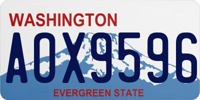 WA license plate AOX9596