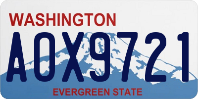 WA license plate AOX9721