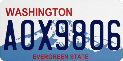 WA license plate AOX9806
