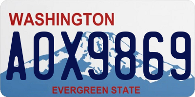 WA license plate AOX9869