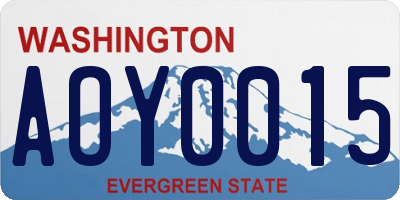 WA license plate AOY0015