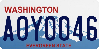 WA license plate AOY0046