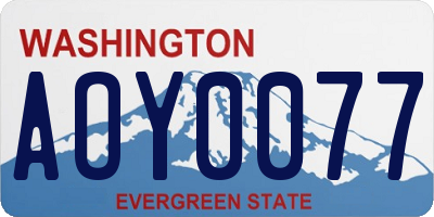 WA license plate AOY0077