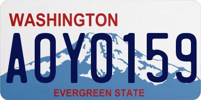 WA license plate AOY0159