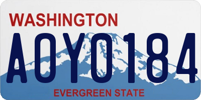 WA license plate AOY0184