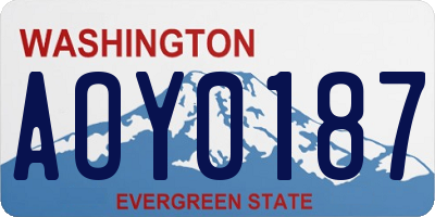 WA license plate AOY0187