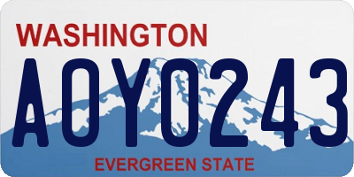 WA license plate AOY0243
