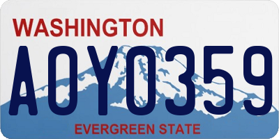 WA license plate AOY0359