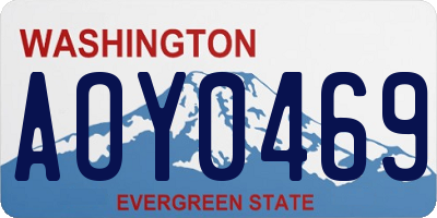 WA license plate AOY0469