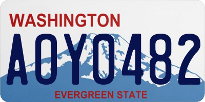 WA license plate AOY0482