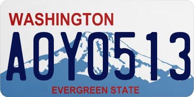 WA license plate AOY0513