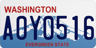 WA license plate AOY0516
