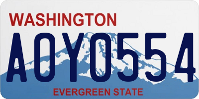 WA license plate AOY0554