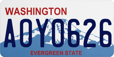 WA license plate AOY0626