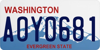 WA license plate AOY0681