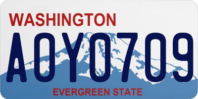 WA license plate AOY0709