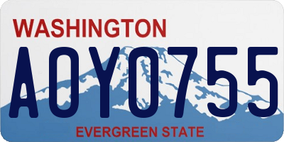 WA license plate AOY0755