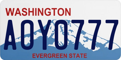 WA license plate AOY0777