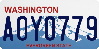 WA license plate AOY0779