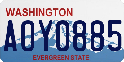 WA license plate AOY0885