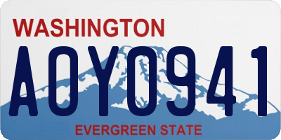 WA license plate AOY0941