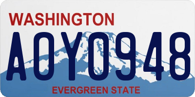 WA license plate AOY0948