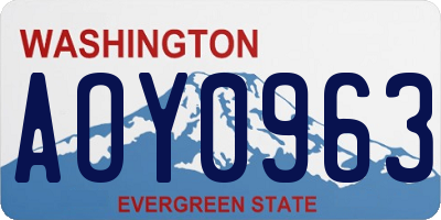WA license plate AOY0963